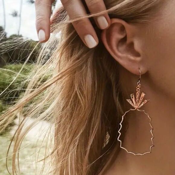 🍍Rose Gold Plated Lightweight Hook Drop boho Beachy Earrings - Picture 12 of 13